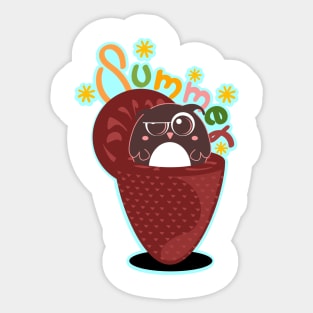 Strawberry owl Sticker